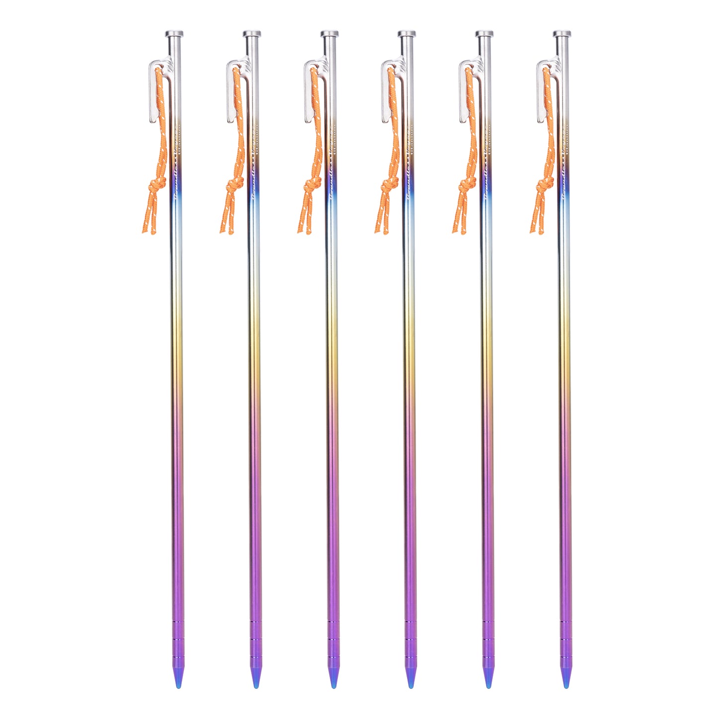 Boundless Voyage 6Pcs Titanium Alloy Tent Stakes | Multi-Size Portable Tent Peg Nails 24cm/30cm/35cm/40cm, Heavy Duty Outdoor Gear for Camping, Picnic, Hiking & Backpacking Ti4016P