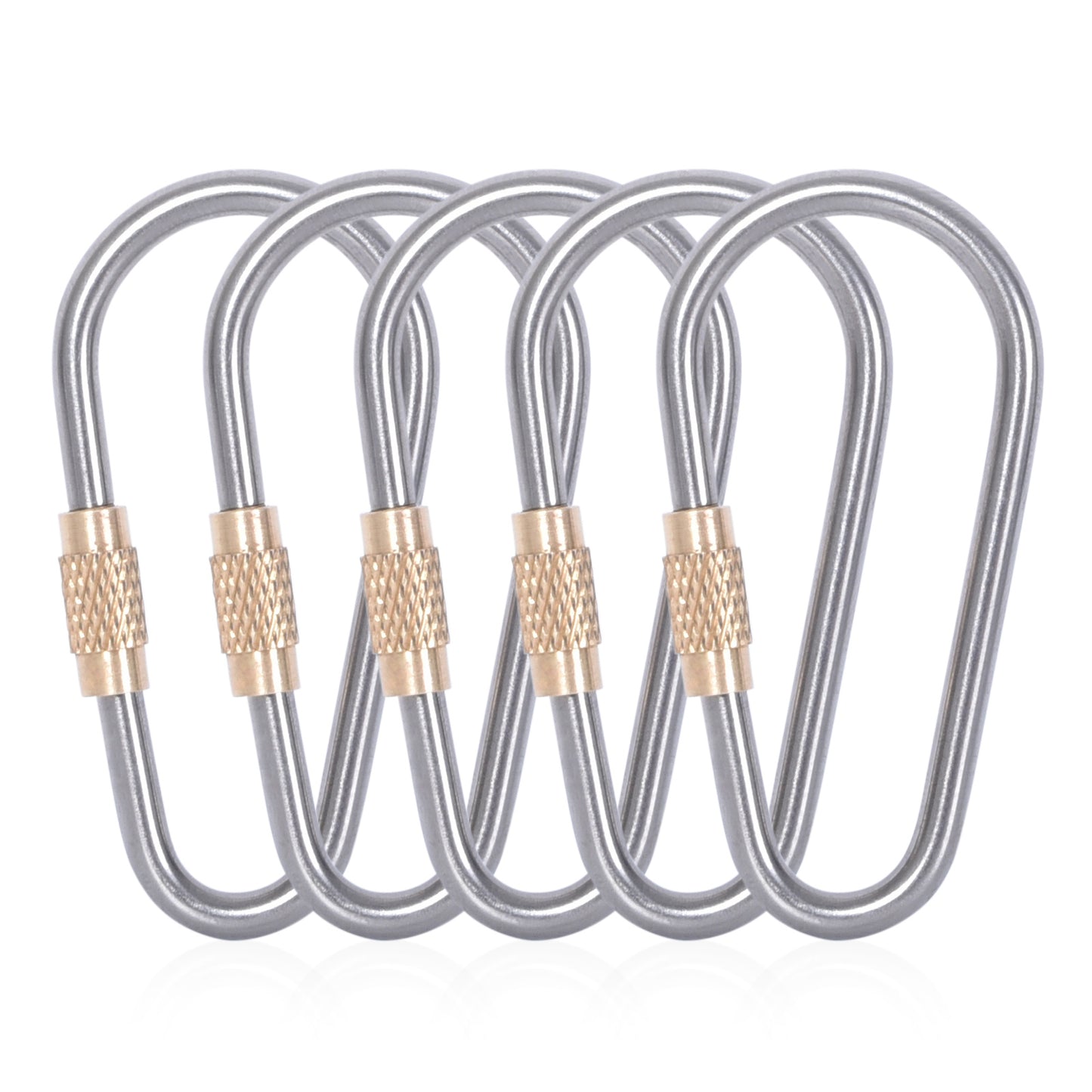 Boundless Voyage Titanium Carabiners, 5Pcs or 10Pcs Ultralight Heavy‑Duty Utility Spring‑Loaded Clips for Camping, Hiking, Backpacking and Daily Organizing Ti9001O