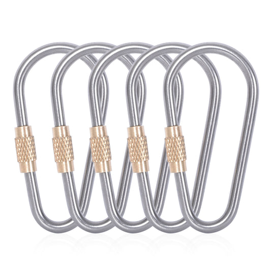 Boundless Voyage Titanium Carabiners, 5Pcs or 10Pcs Ultralight Heavy‑Duty Utility Spring‑Loaded Clips for Camping, Hiking, Backpacking and Daily Organizing Ti9001O