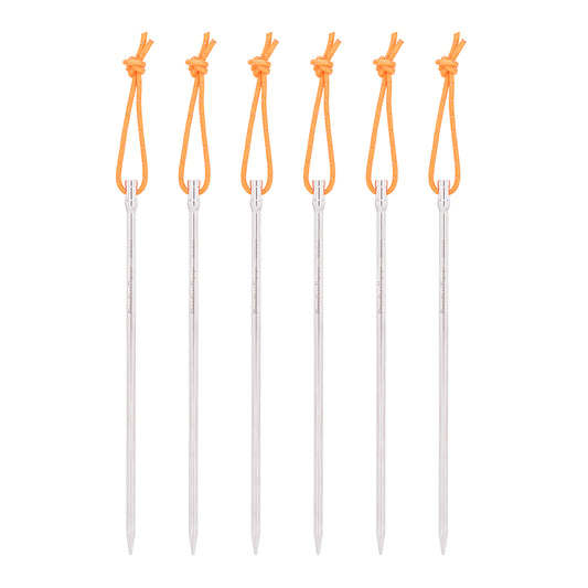 Boundless Voyage 20cm Titanium Alloy Tent Stakes | Ultralight Heavy Duty Ground Pegs, Portable Outdoor Camping Accessories, 6Pcs & 8Pcs Optional Sets Ti4006P