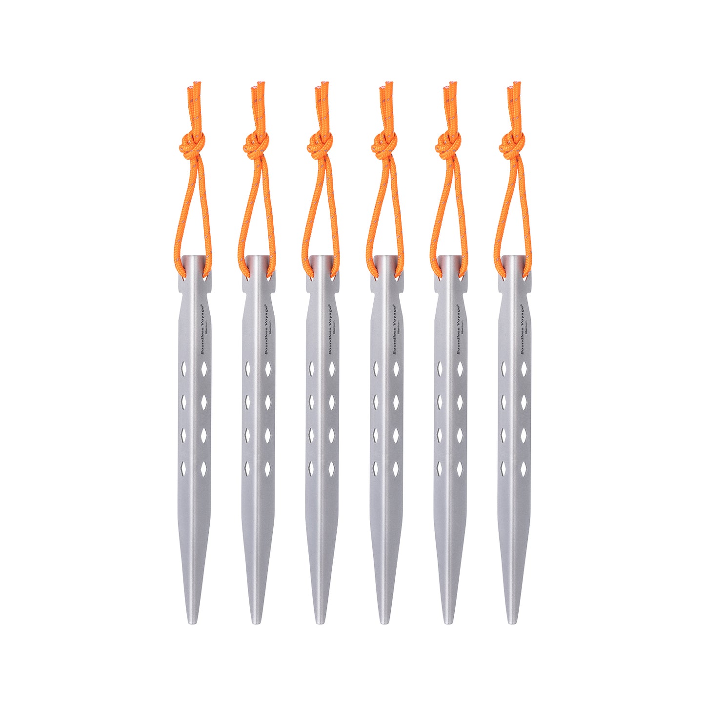 Boundless Voyage 16.5cm V-Shape Pure Titanium Tent Stakes | Ultralight Heavy Duty Ground Pegs, Outdoor Camping Accessories, 6Pcs & 8Pcs Optional Packs Ti4007P