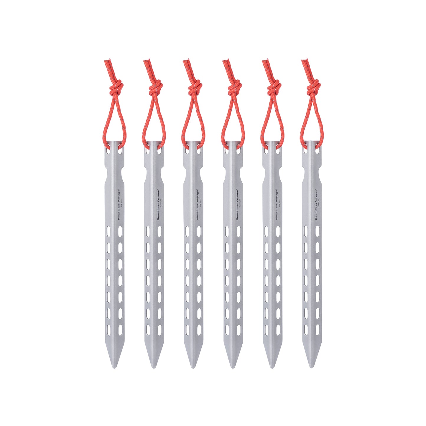 Boundless Voyage 16.5cm  V-Shape Pure Titanium Tent Stakes | Ultralight Heavy Duty Ground Pegs, Outdoor Camping Accessories, 6Pcs / 8Pcs / 12Pcs Optional Sets Ti4008P