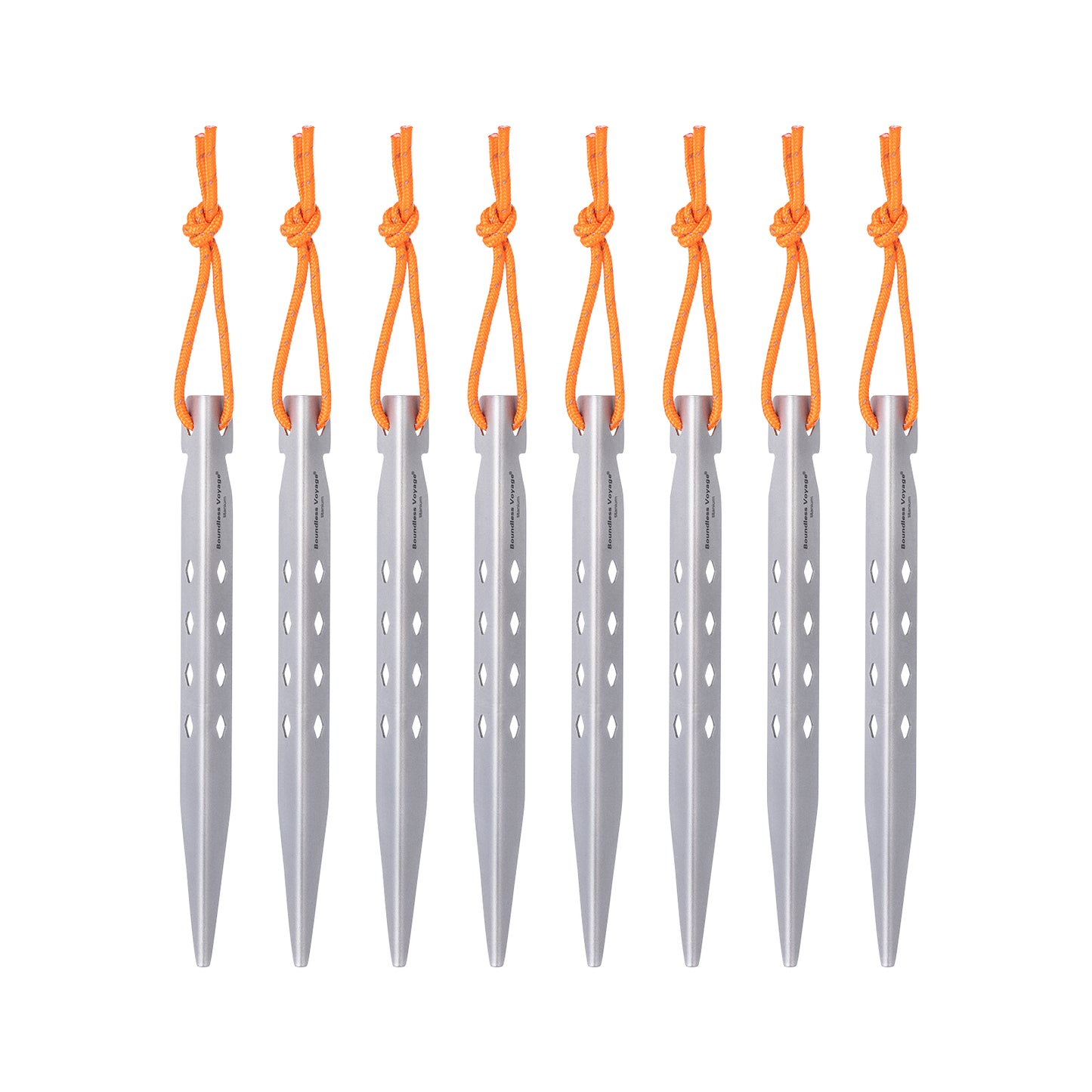 Boundless Voyage 16.5cm V-Shape Pure Titanium Tent Stakes | Ultralight Heavy Duty Ground Pegs, Outdoor Camping Accessories, 6Pcs & 8Pcs Optional Packs Ti4007P