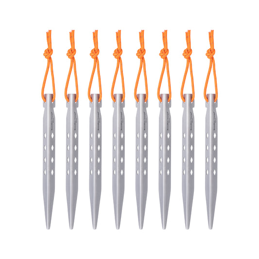 Boundless Voyage 16.5cm V-Shape Pure Titanium Tent Stakes | Ultralight Heavy Duty Ground Pegs, Outdoor Camping Accessories, 6Pcs & 8Pcs Optional Packs Ti4007P