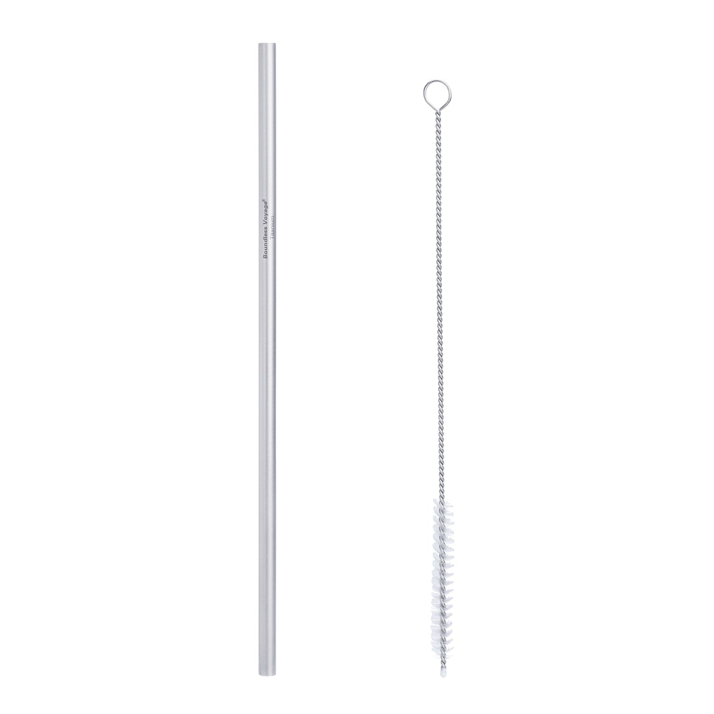Boundless Voyage Reusable Titanium Straws, Straight Drinking Straw Kit with Cleaning Brush & Storage Bag, Non-Disposable Eco-Friendly Drinkware for Home Travel Camping Ti1016T