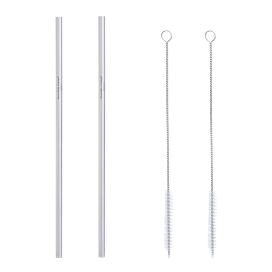 Boundless Voyage Reusable Titanium Straws, Straight Drinking Straw Kit with Cleaning Brush & Storage Bag, Non-Disposable Eco-Friendly Drinkware for Home Travel Camping Ti1016T