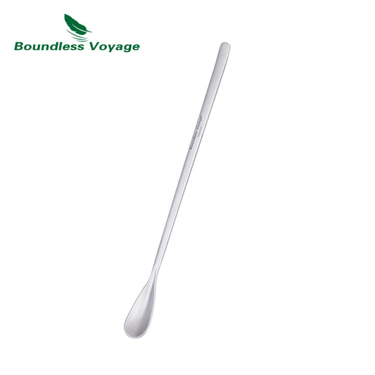 Boundless Voyage Titanium Coffee Spoon Long Handle Tea Spoon Ultralight Small Ladle Durable Cutlery Stir Spoon Bar Spoon Cocktail Mixing Stirrers for Drink Ti1034T