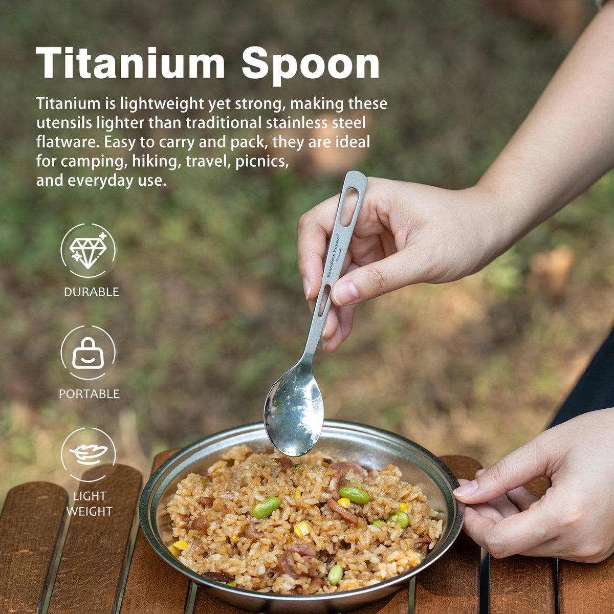 Boundless Voyage Titanium Cutlery Spoon Fork Knife Chopsticks Ultralight Tableware for Camping Hiking Ti1041T-Ti1054T
