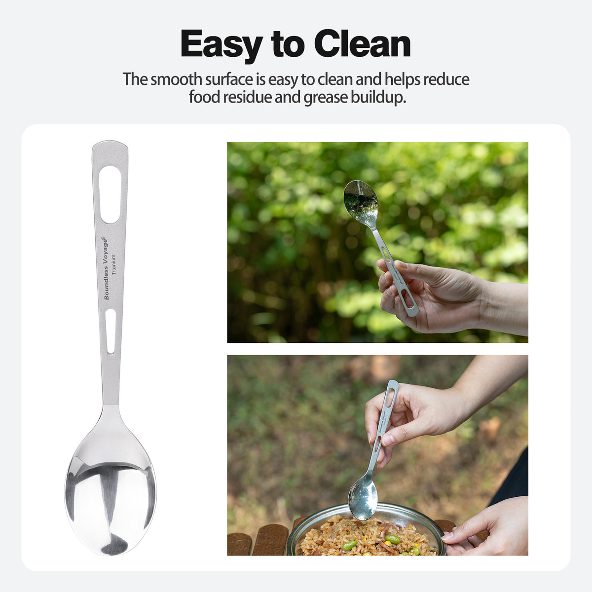 Boundless Voyage Titanium Cutlery Spoon Fork Knife Chopsticks Ultralight Tableware for Camping Hiking Ti1041T-Ti1054T