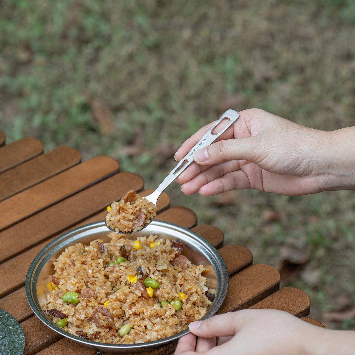 Boundless Voyage Titanium Cutlery Spoon Fork Knife Chopsticks Ultralight Tableware for Camping Hiking Ti1041T-Ti1054T