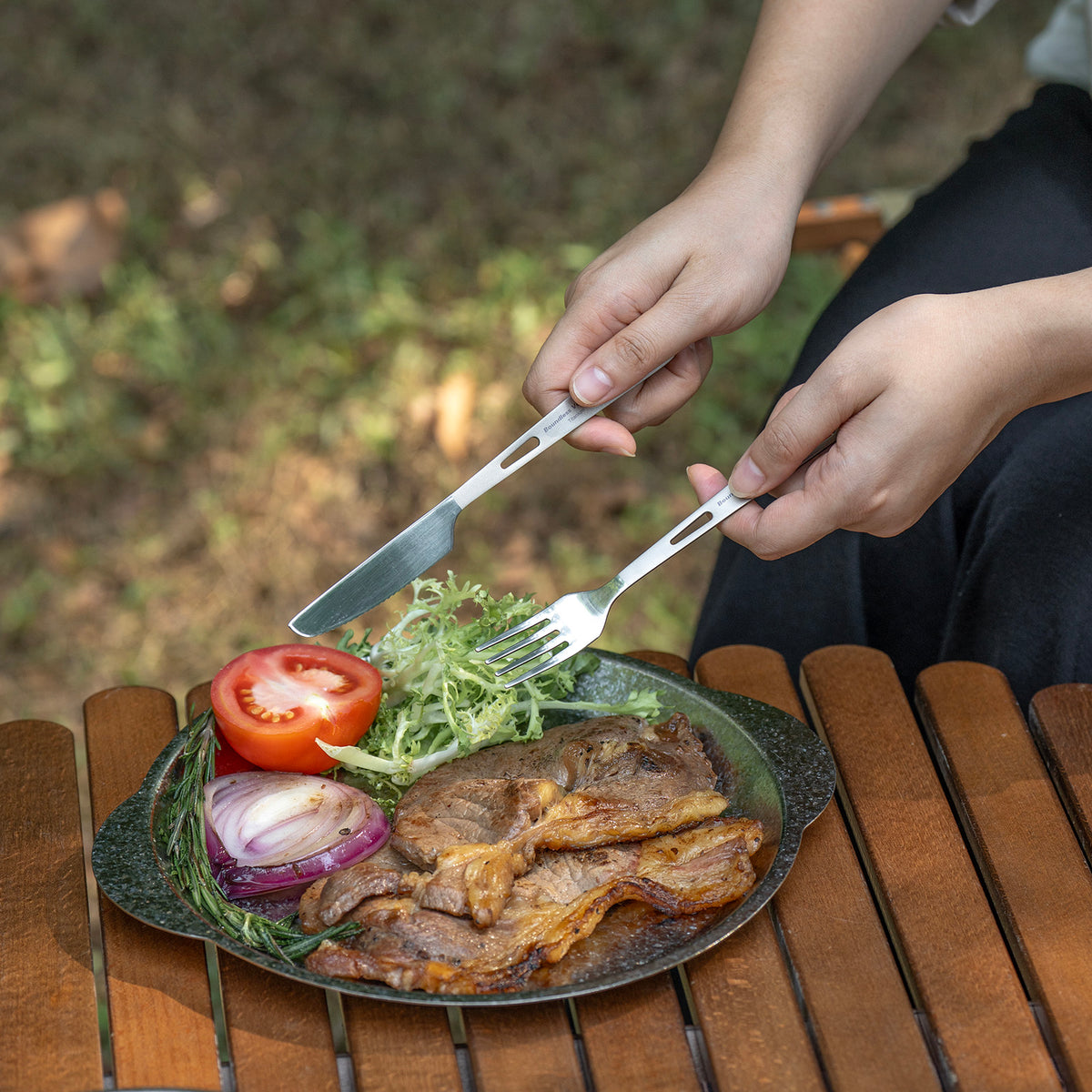 Boundless Voyage Titanium Cutlery Spoon Fork Knife Chopsticks Ultralight Tableware for Camping Hiking Ti1041T-Ti1054T