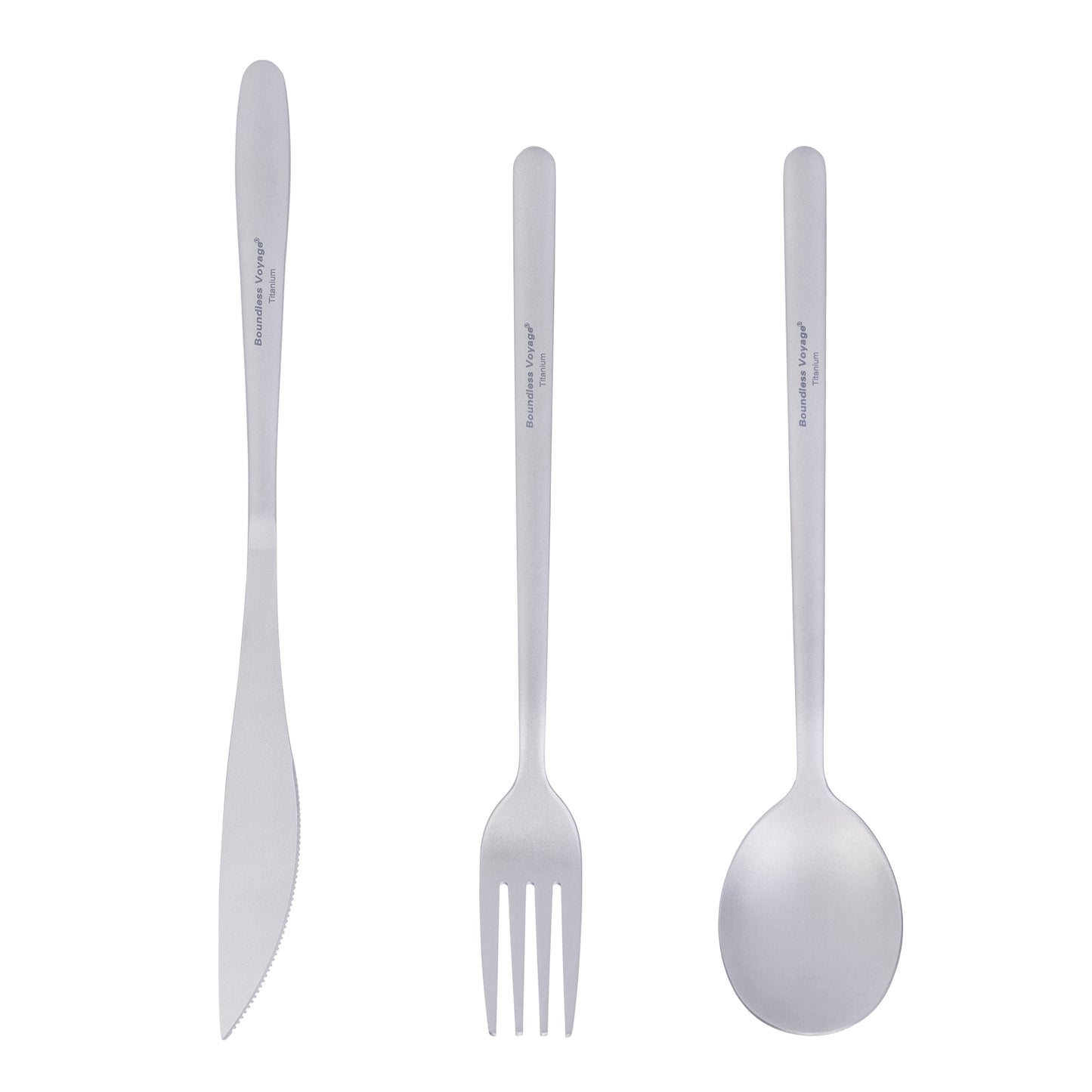 Boundless Voyage Pure Titanium Cutlery Set | Knife Fork Spoon, Ultralight Portable Tableware for Camping Travel Daily Home Use Ti1055T