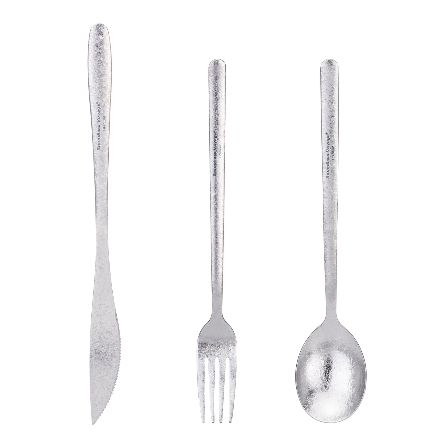 Boundless Voyage Pure Titanium Cutlery Set | Knife Fork Spoon, Ultralight Portable Tableware for Camping Travel Daily Home Use Ti1055T