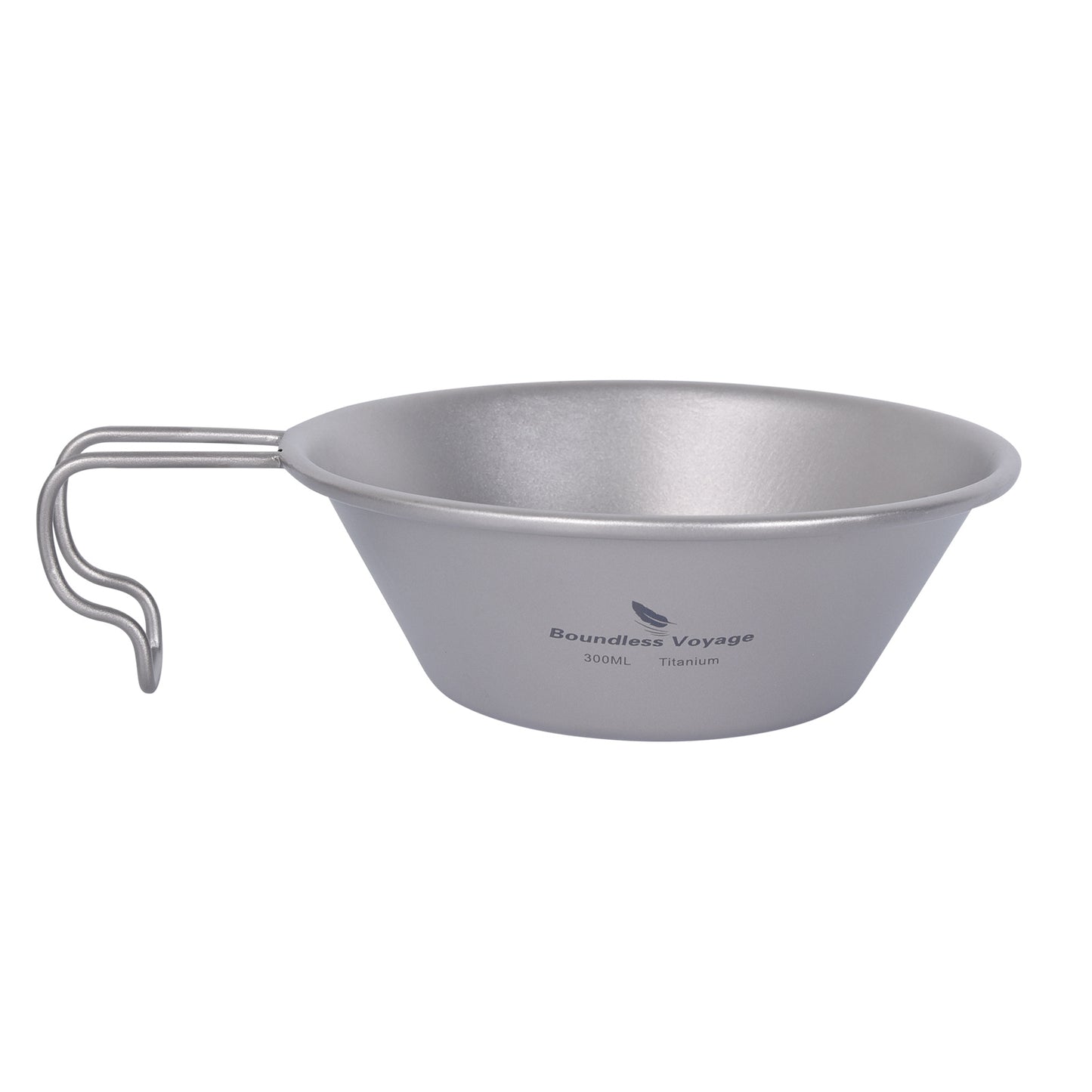 Boundless Voyage Sandblasted Pure Titanium Sierra Cup Bowl with Handle 300ml / 450ml | Portable Outdoor Mug Cookware Tableware for Camping & Hiking Ti1090T-Ti1092T