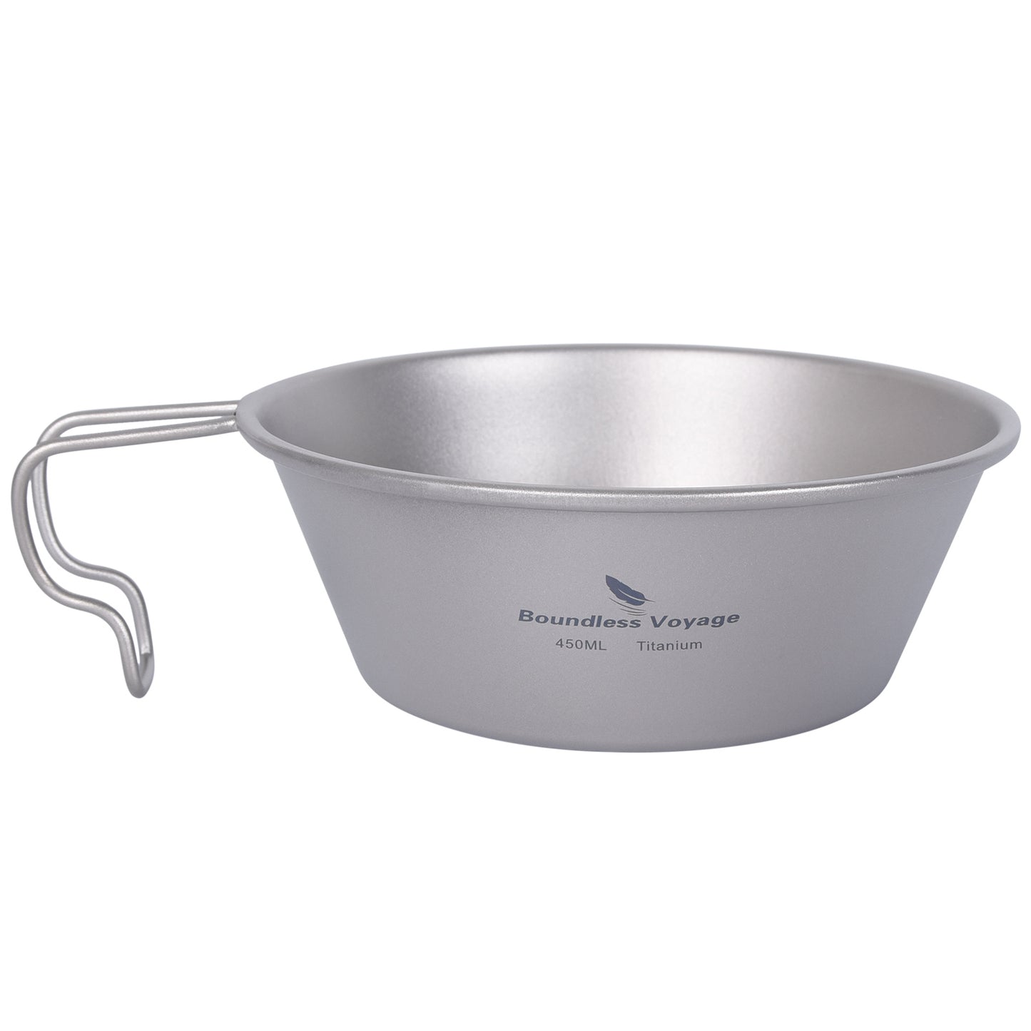 Boundless Voyage Sandblasted Pure Titanium Sierra Cup Bowl with Handle 300ml / 450ml | Portable Outdoor Mug Cookware Tableware for Camping & Hiking Ti1090T-Ti1092T