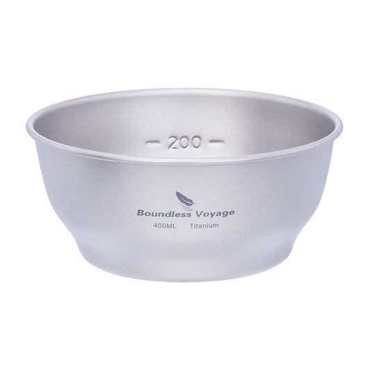 Boundless Voyage 400ml Ultralight Titanium Camping Bowl, Single-Wall Portable Outdoor Dish for Hiking, Backpacking & Travel Ti1105T