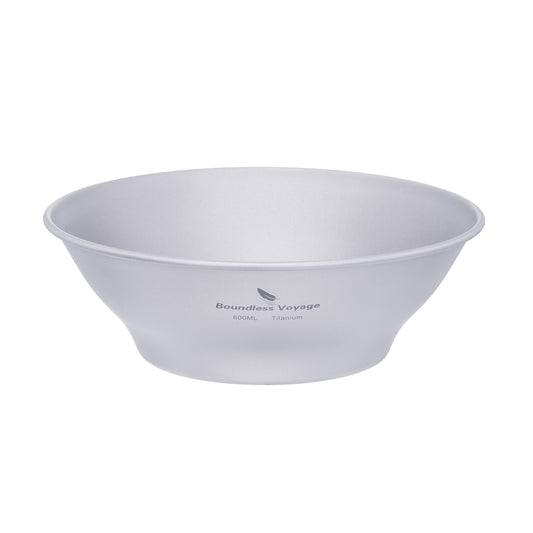 Boundless Voyage 600ml/800ml Pure Titanium Camping Bowl, Ultralight Single-Wall Portable Outdoor Dish for Hiking, Backpacking & Travel Ti1106T / Ti1107T