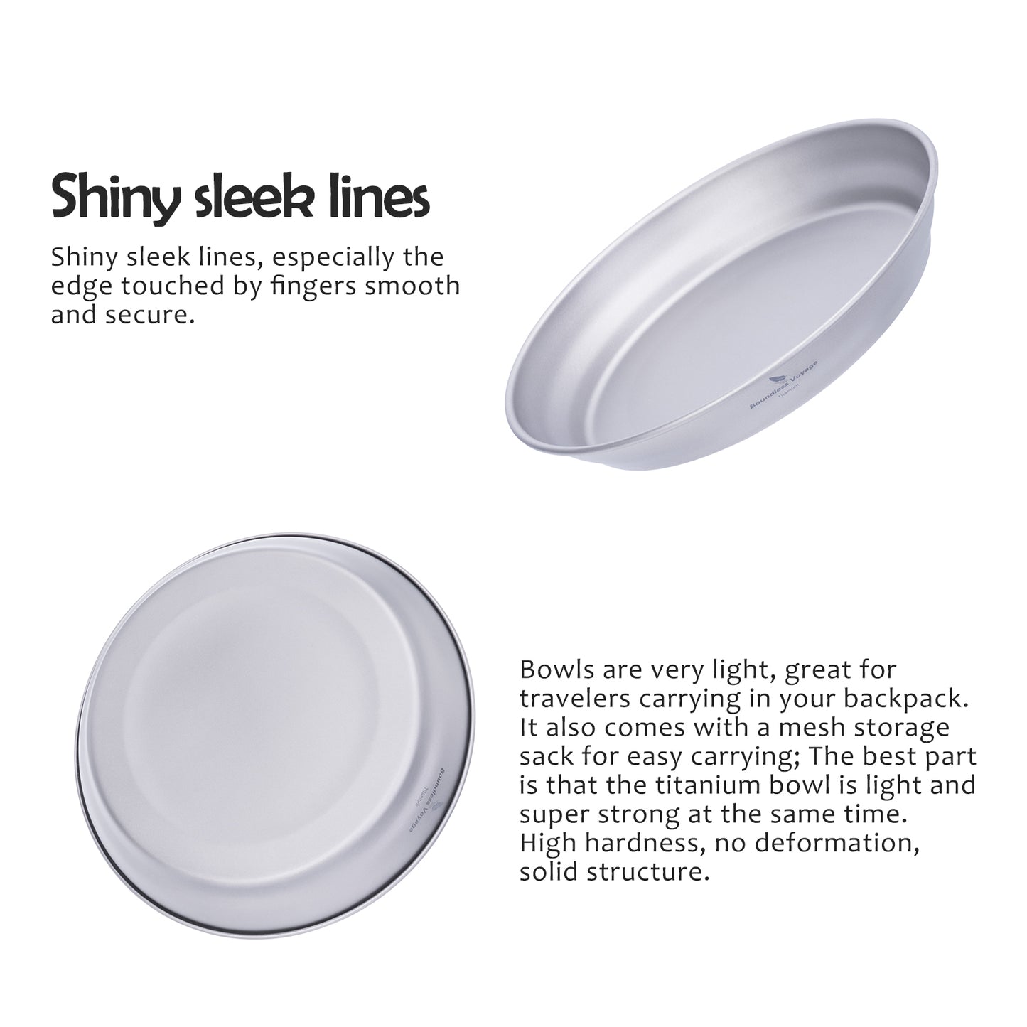 Boundless Voyage Pure Titanium Pan Plate | Ultralight Single-Wall Camping Tableware Dish for Outdoor Cooking, Hiking & Backpacking Ti1108T/Ti1109T