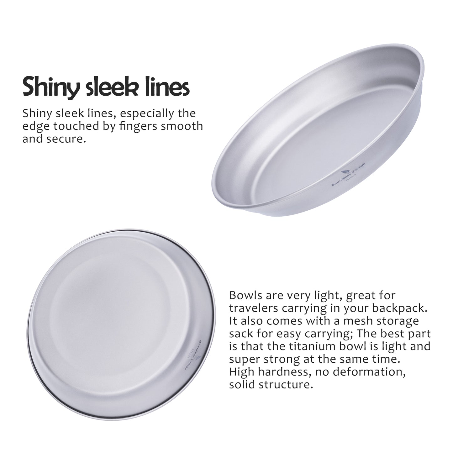 Boundless Voyage Pure Titanium Pan Plate | Ultralight Single-Wall Camping Tableware Dish for Outdoor Cooking, Hiking & Backpacking Ti1108T/Ti1109T