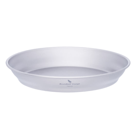 Boundless Voyage Pure Titanium Pan Plate, Ultralight Single-Wall Camping Tableware Dish for Outdoor Cooking, Hiking & Backpacking Ti1108T / Ti1109T