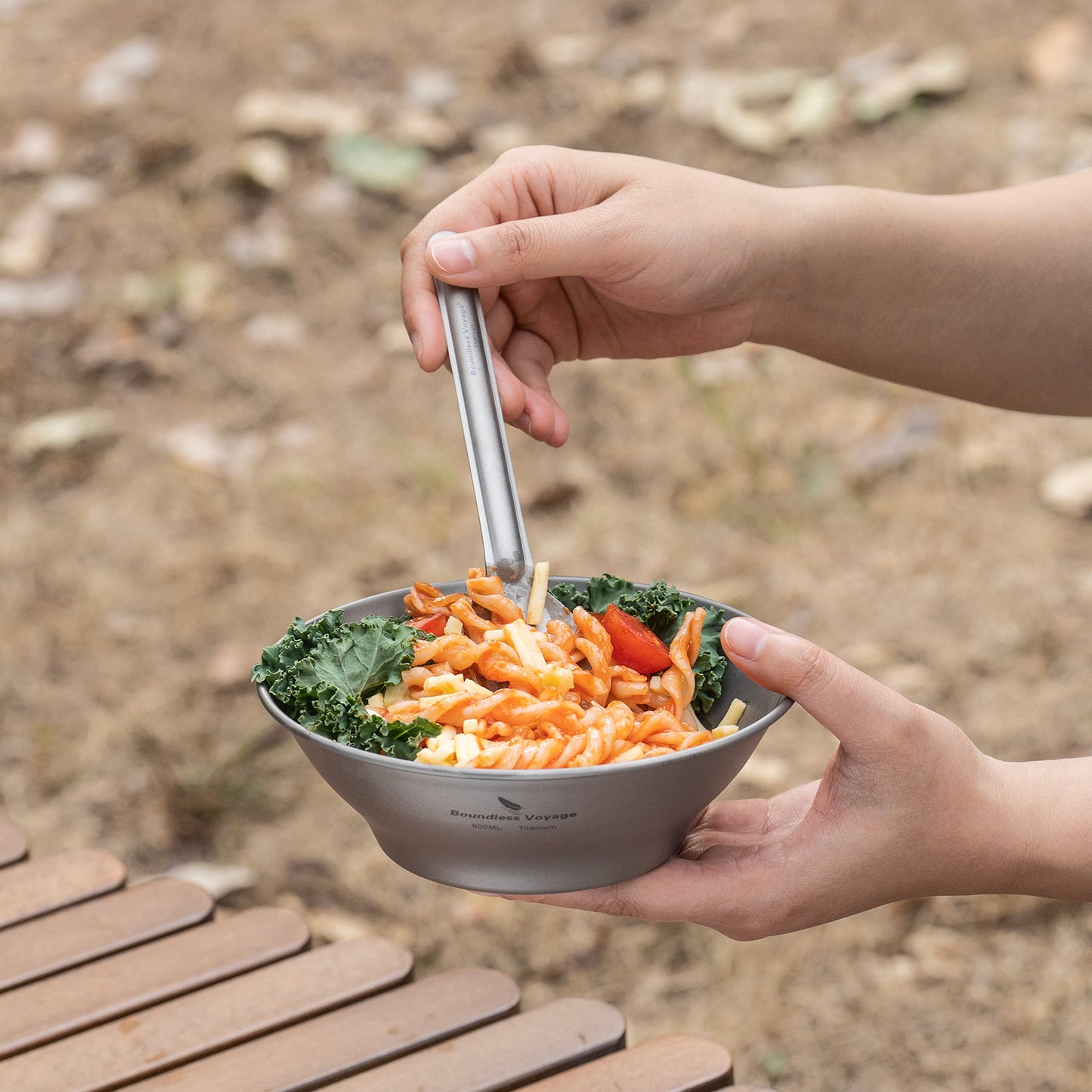 Boundless Voyage Sandblasted Ultralight Pure Titanium 5Pcs Tableware Cookware Set, 3 Bowls + 2 Plates with Storage Carry Bag, Portable Outdoor Camping Dish Pan for Hiking Travel Ti1110T