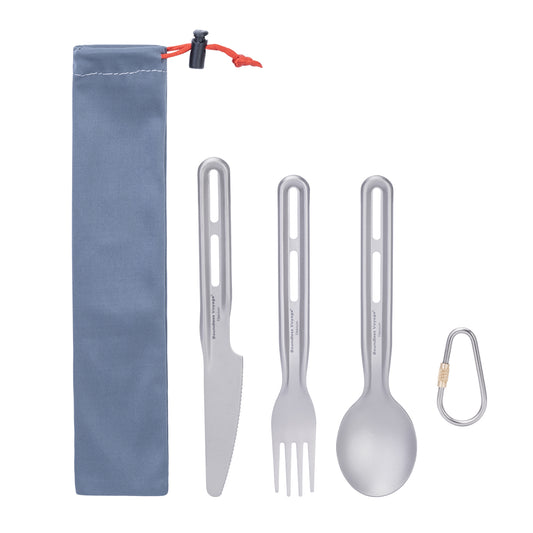 Boundless Voyage Ultralight Titanium Cutlery Set Knife Spoon Fork Chopsticks Portable Tableware Camping Hiking Travel Daily Use Ti1124T Ti1125T