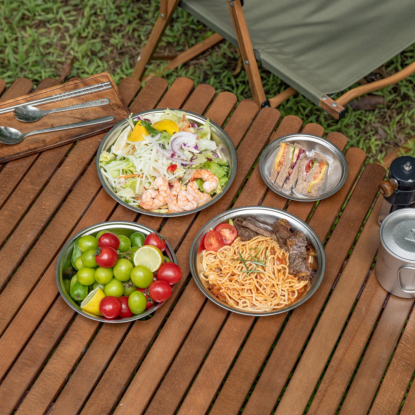 Boundless Voyage Titanium Round Plate 0.5mm Ultralight Coating-Free Dinner Dish for Camping Picnic Home Kitchen Ti1150T-Ti1154T