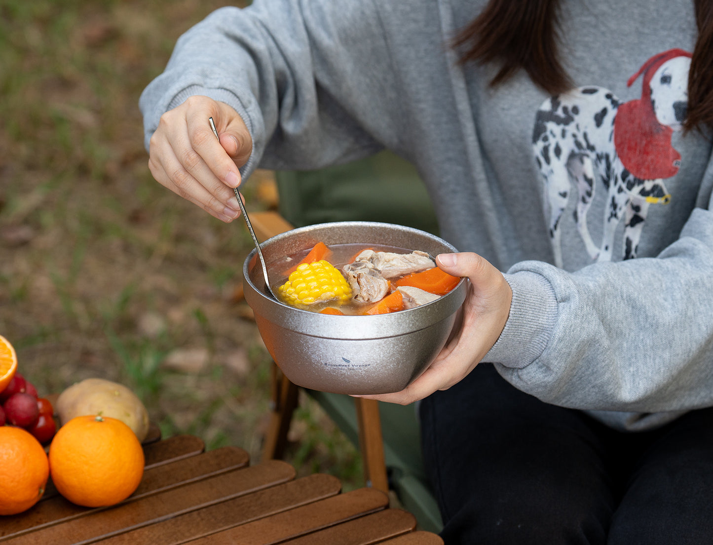 Boundless Voyage Crystallized Double Walled Pure Titanium Bowl 500ml / 800ml | Ultralight Portable Metal Tableware for Oatmeal, Rice, Soup, Outdoor Camping & Daily Home Use Ti1161T-Ti1163T