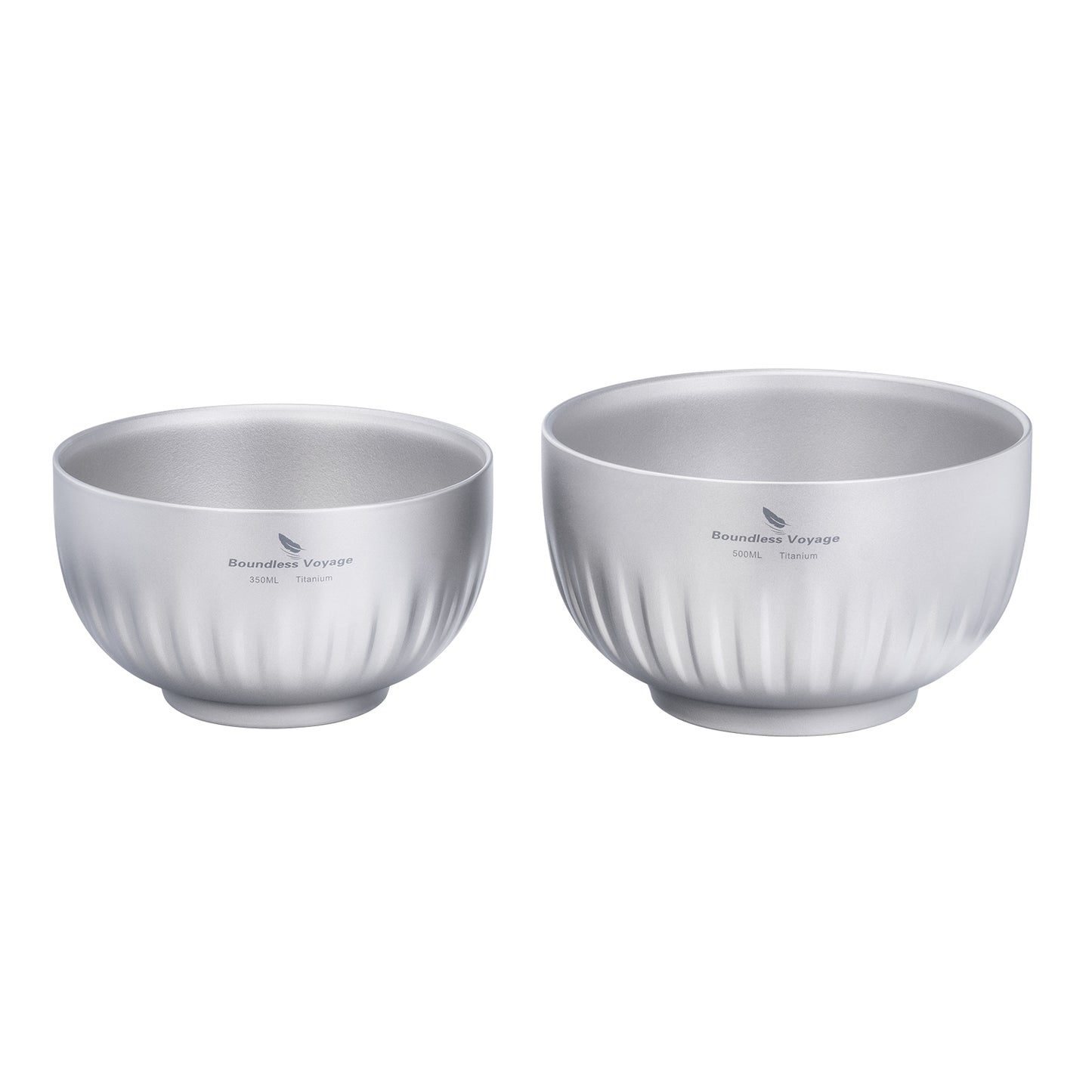 Boundless Voyage Double Walled Pure Titanium Bowl 350ml / 500ml | Ultralight Portable Metal Tableware for Oatmeal, Rice, Soup, Camping & Outdoor Use Ti1164T-Ti1166T