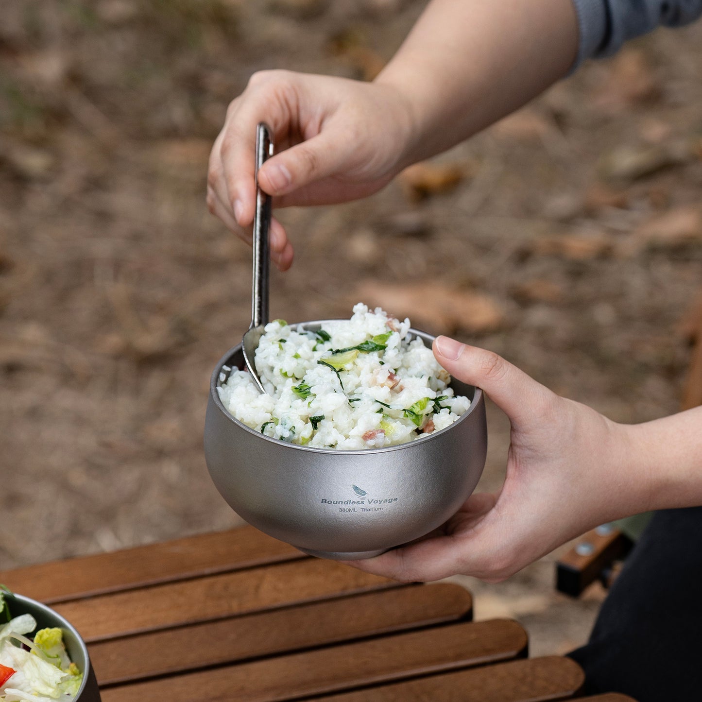 Boundless Voyage Double Walled Titanium Bowl 380ml / 950ml / 2000ml Lightweight Camping Bowls Titanium Reusable Bowl for Outdoor Hiking Backpacking Picnic Home