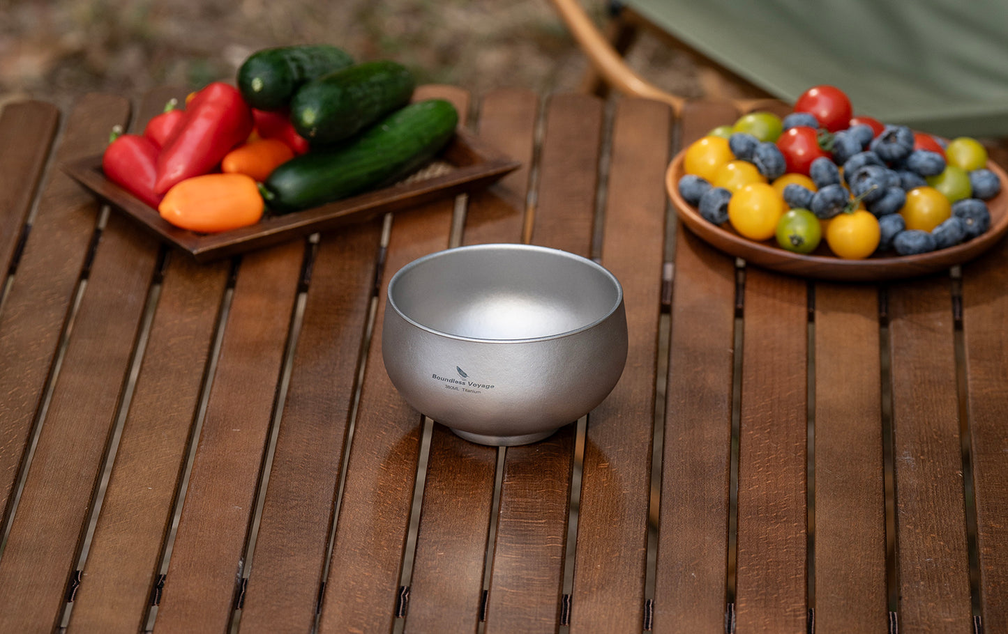 Boundless Voyage Sandblasted Double Walled Pure Titanium Bowl 380ml / 950ml / 2000ml | Lightweight Reusable Camping Tableware for Hiking Backpacking Picnic & Daily Home Use Ti1167A-Ti1167D