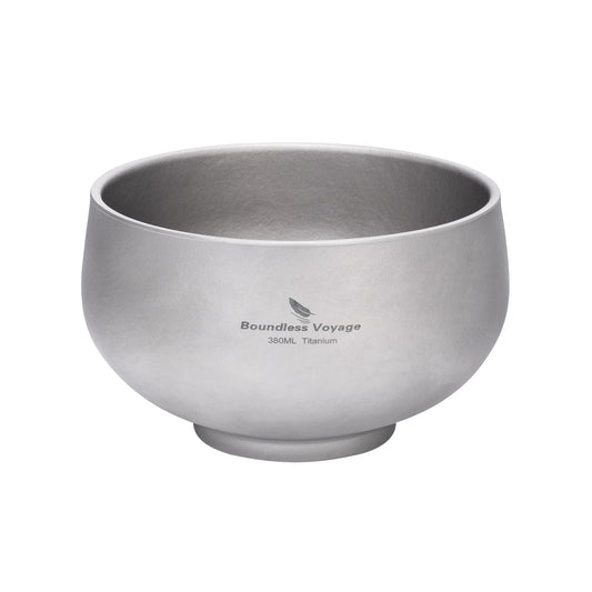Boundless Voyage Double Walled Titanium Bowl 380ml / 950ml / 2000ml Lightweight Camping Bowls Titanium Reusable Bowl for Outdoor Hiking Backpacking Picnic Home
