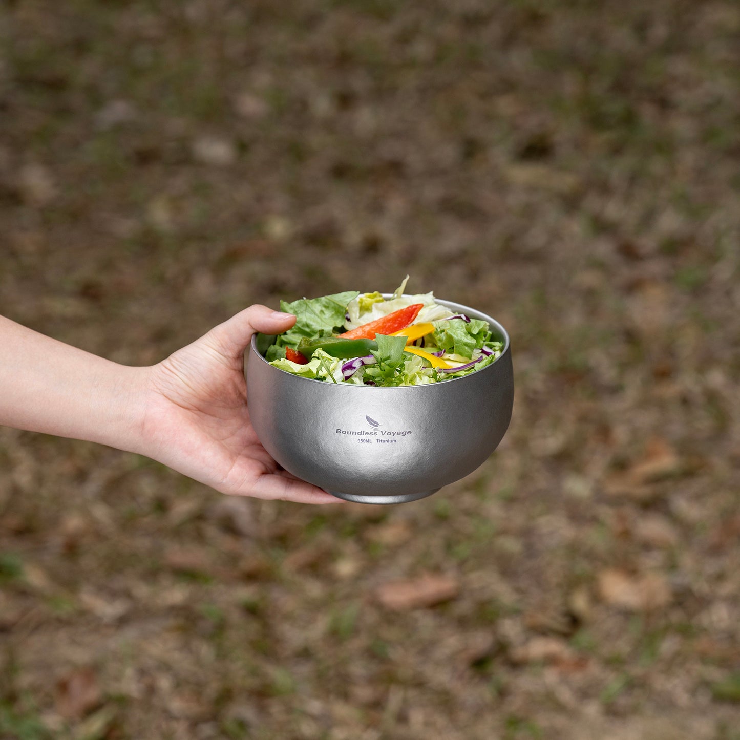 Boundless Voyage Double Walled Titanium Bowl 380ml / 950ml / 2000ml Lightweight Camping Bowls Titanium Reusable Bowl for Outdoor Hiking Backpacking Picnic Home