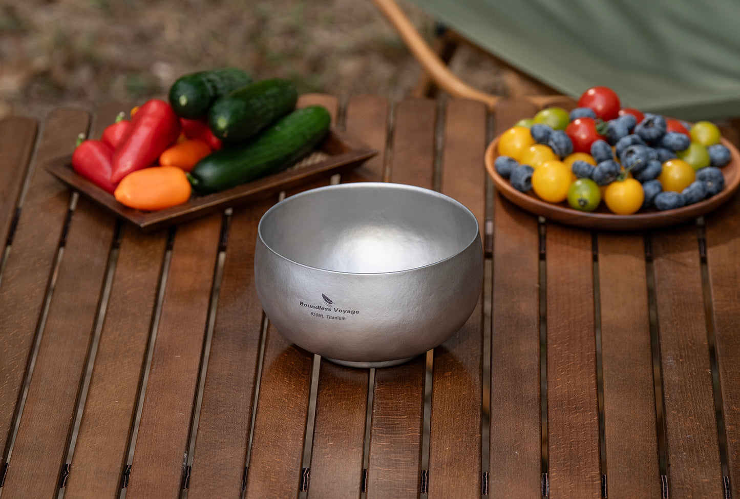 Boundless Voyage Sandblasted Double Walled Pure Titanium Bowl 380ml / 950ml / 2000ml | Lightweight Reusable Camping Tableware for Hiking Backpacking Picnic & Daily Home Use Ti1167A-Ti1167D