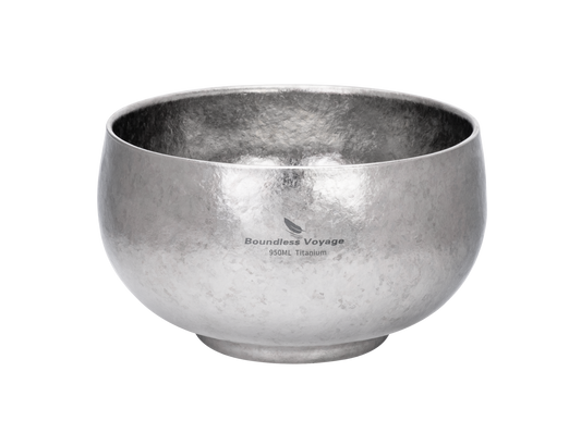 Boundless Voyage High-Temp Crystallized Double Walled Pure Titanium Bowl 380ml / 950ml / 2000ml | Lightweight Reusable Camping Tableware for Hiking Backpacking Picnic & Daily Home Use Ti1167A-Ti1167D