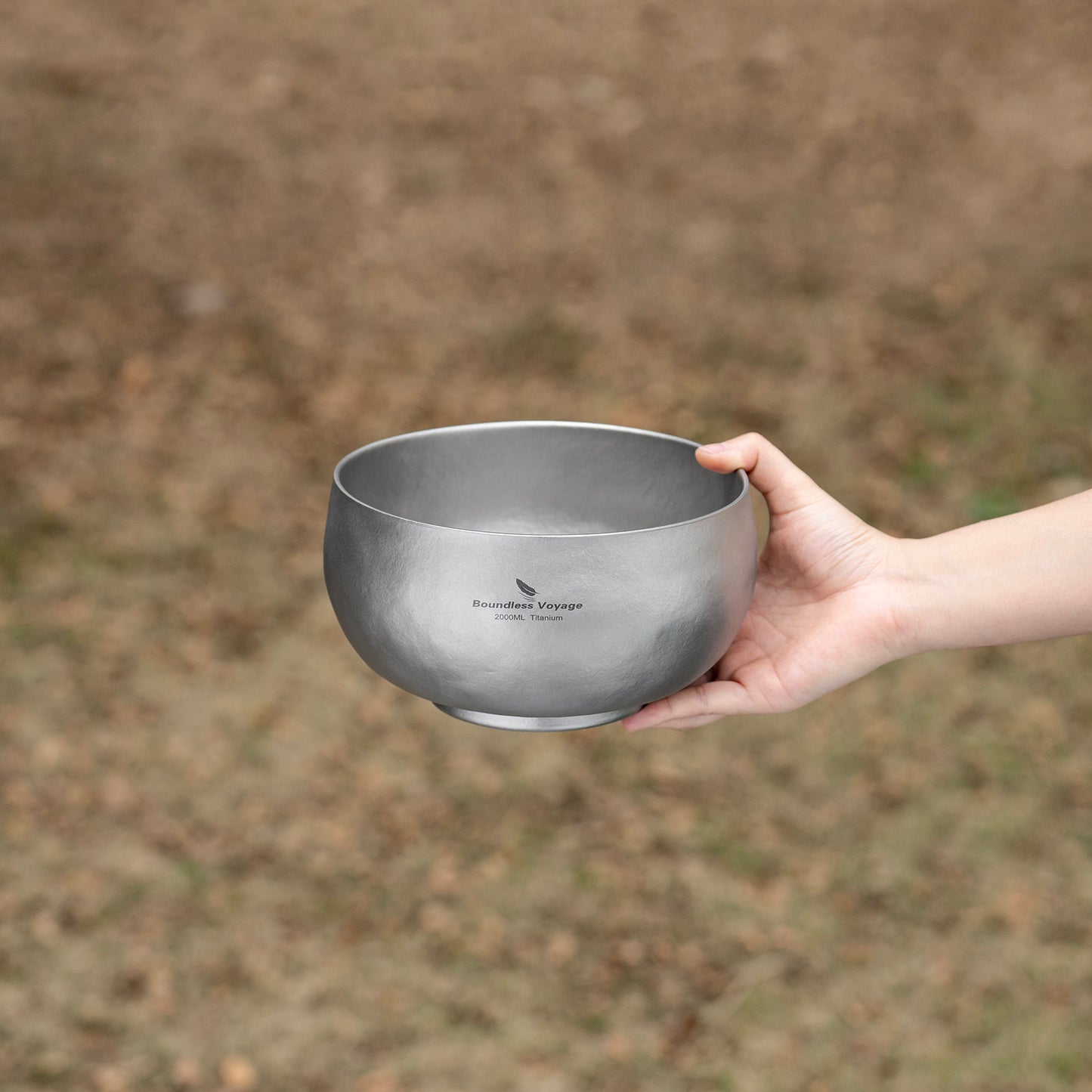 Boundless Voyage Sandblasted Double Walled Pure Titanium Bowl 380ml / 950ml / 2000ml | Lightweight Reusable Camping Tableware for Hiking Backpacking Picnic & Daily Home Use Ti1167A-Ti1167D