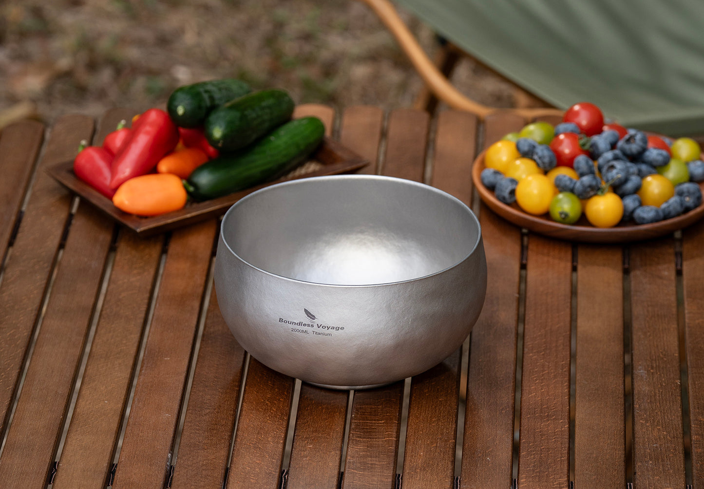Boundless Voyage Sandblasted Double Walled Pure Titanium Bowl 380ml / 950ml / 2000ml | Lightweight Reusable Camping Tableware for Hiking Backpacking Picnic & Daily Home Use Ti1167A-Ti1167D