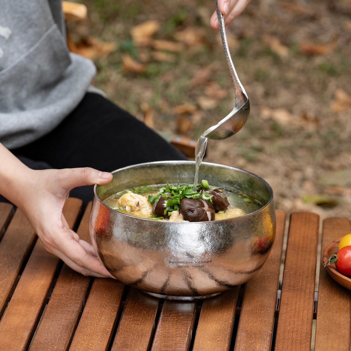 Boundless Voyage High-Temp Crystallized Double Walled Pure Titanium Bowl 380ml / 950ml / 2000ml | Lightweight Reusable Camping Tableware for Hiking Backpacking Picnic & Daily Home Use Ti1167A-Ti1167D