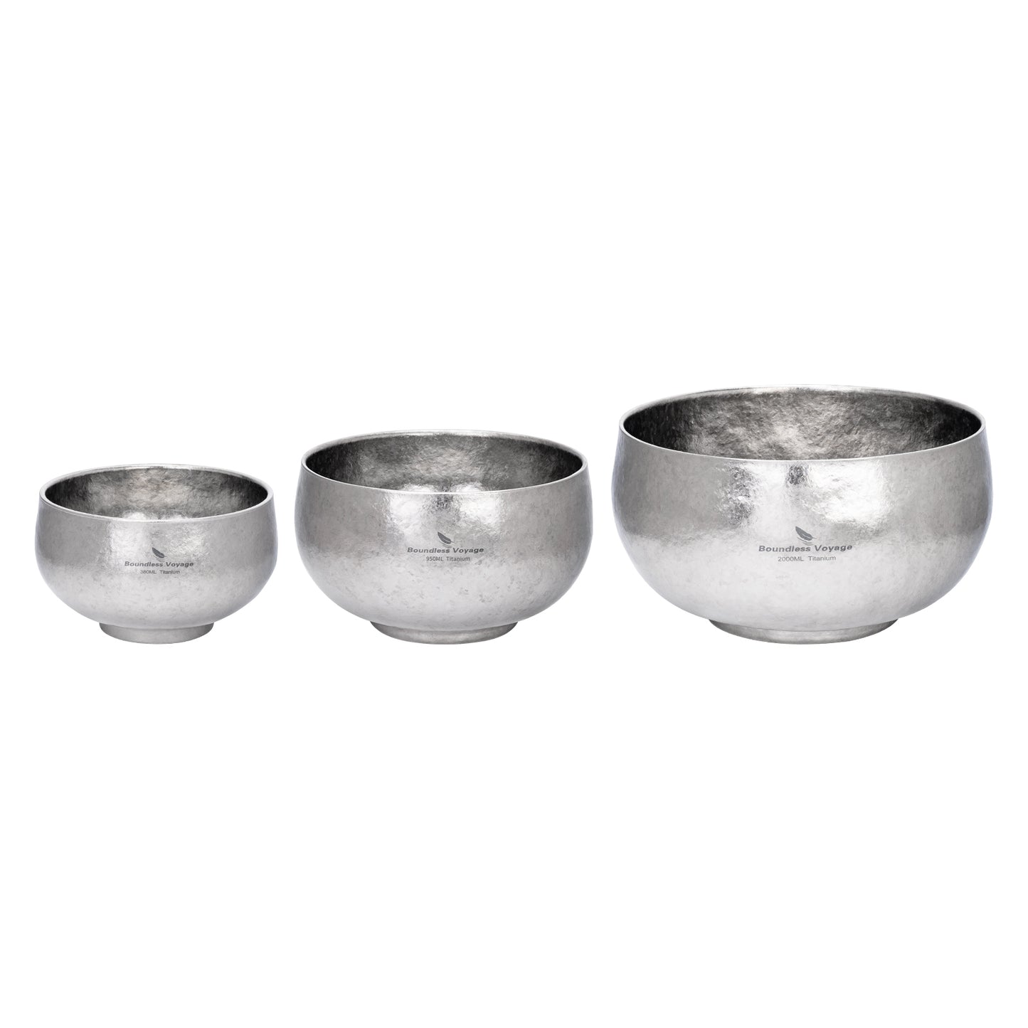 Boundless Voyage High-Temp Crystallized Double Walled Pure Titanium Bowl 380ml / 950ml / 2000ml | Lightweight Reusable Camping Tableware for Hiking Backpacking Picnic & Daily Home Use Ti1167A-Ti1167D