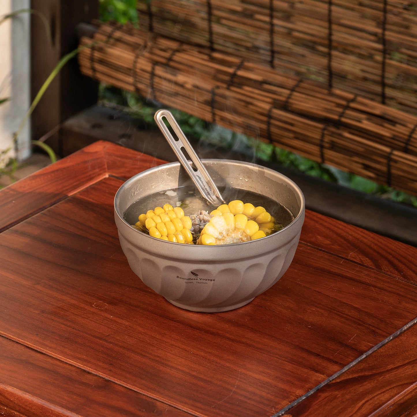 Boundless Voyage 500ml / 800ml Sandblasted Double Walled Pure Titanium Bowl | Ultralight Portable Dinnerware for Rice, Soup, Oatmeal, Yogurt, Camping & Travel Ti1168T-Ti1170T