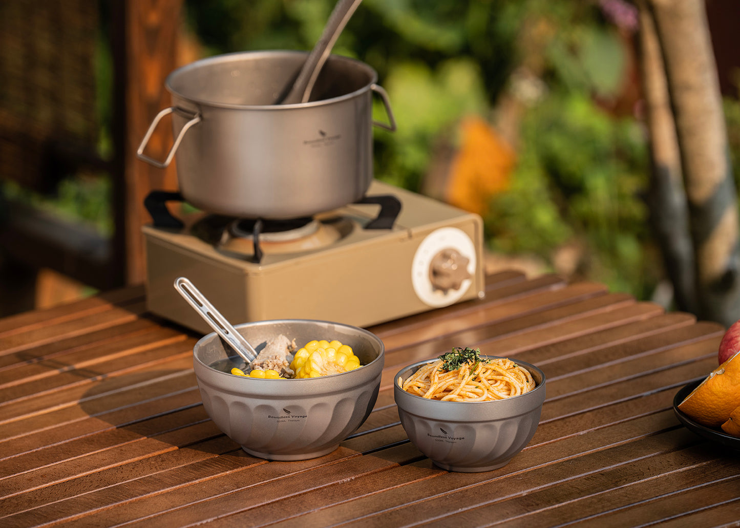 Boundless Voyage 500ml / 800ml Sandblasted Double Walled Pure Titanium Bowl | Ultralight Portable Dinnerware for Rice, Soup, Oatmeal, Yogurt, Camping & Travel Ti1168T-Ti1170T
