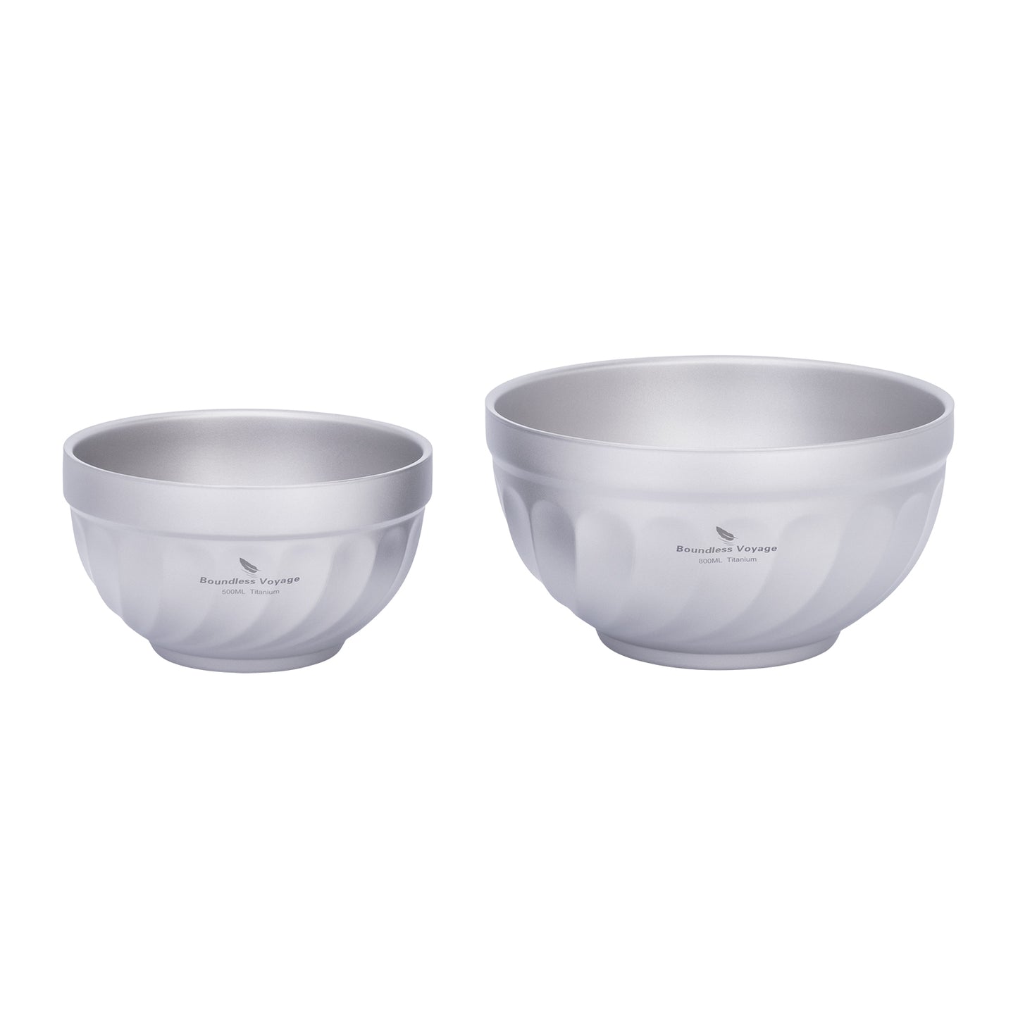 Boundless Voyage 500ml / 800ml Sandblasted Double Walled Pure Titanium Bowl | Ultralight Portable Dinnerware for Rice, Soup, Oatmeal, Yogurt, Camping & Travel Ti1168T-Ti1170T