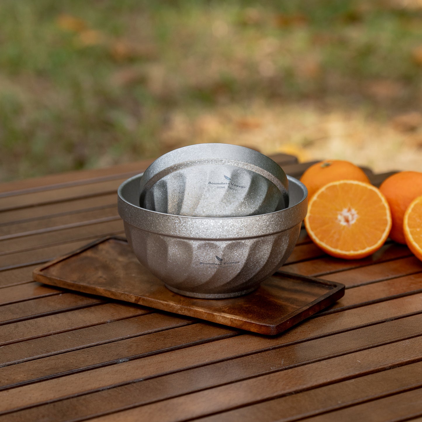 Boundless Voyage 500ml / 800ml High-Temp Crystallized Double Walled Pure Titanium Bowl | Ultralight Portable Dinnerware for Rice, Soup, Oatmeal, Yogurt, Camping & Travel Ti1168T-Ti1170T