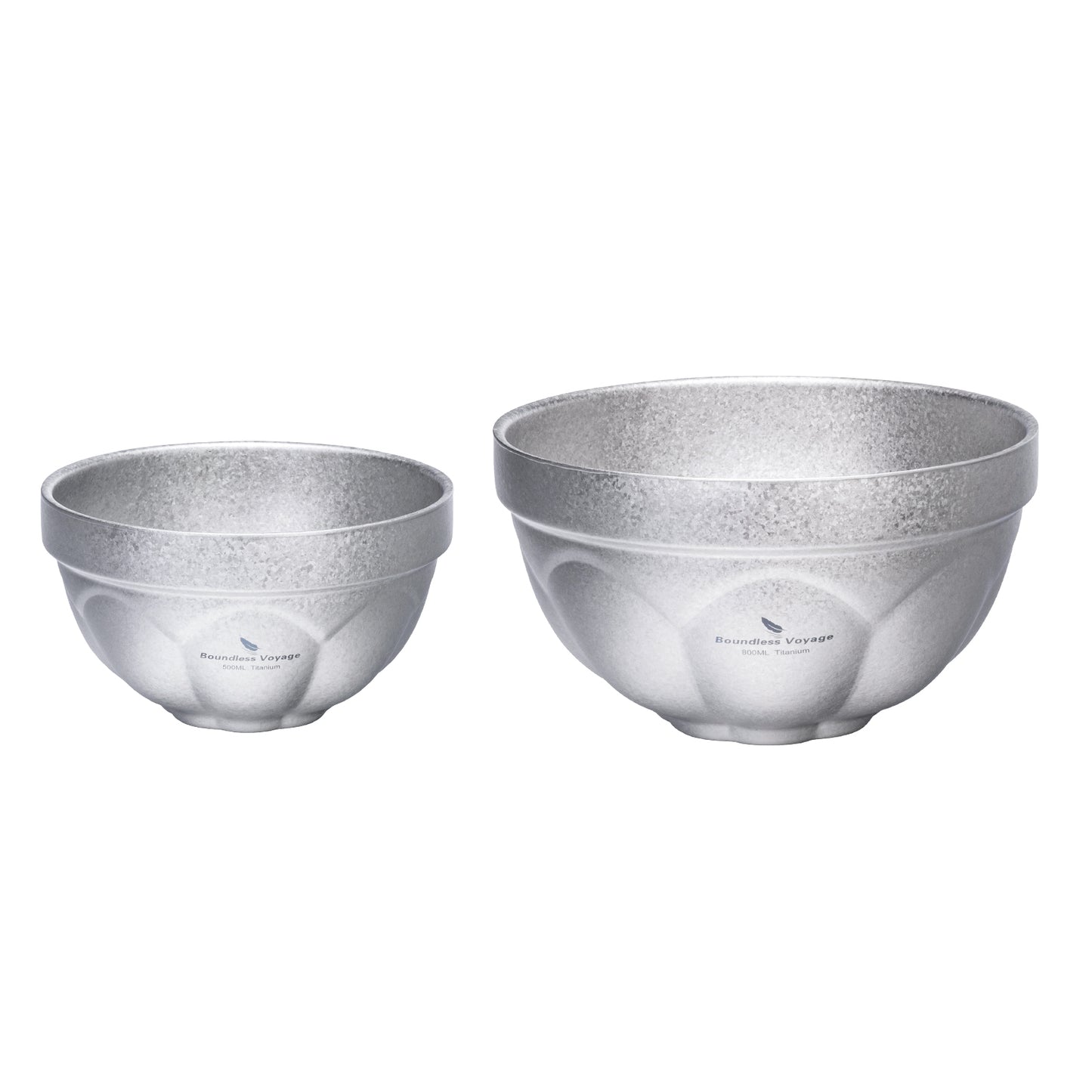 Boundless Voyage Crystallized Double Walled Pure Titanium Bowl 500ml / 800ml | Ultralight Durable Portable Serving Tableware for Rice, Soup, Oatmeal, Yogurt, Camping & Travel Ti1171T-Ti1173T