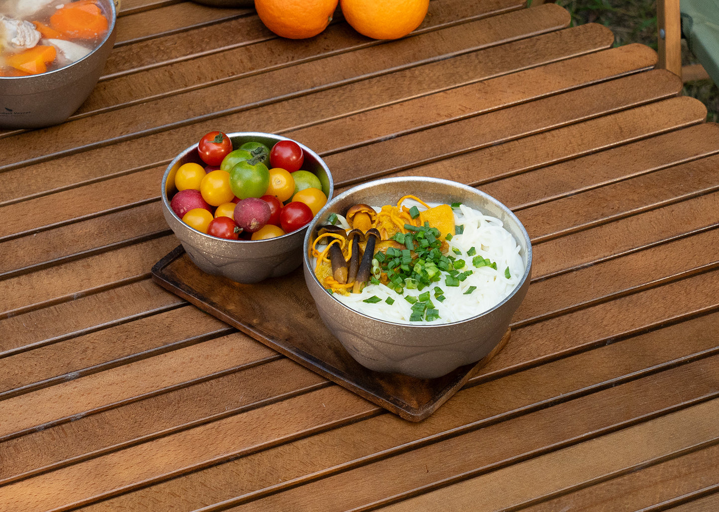 Boundless Voyage Crystallized Double Walled Pure Titanium Bowl 500ml / 800ml | Ultralight Durable Portable Serving Tableware for Rice, Soup, Oatmeal, Yogurt, Camping & Travel Ti1171T-Ti1173T