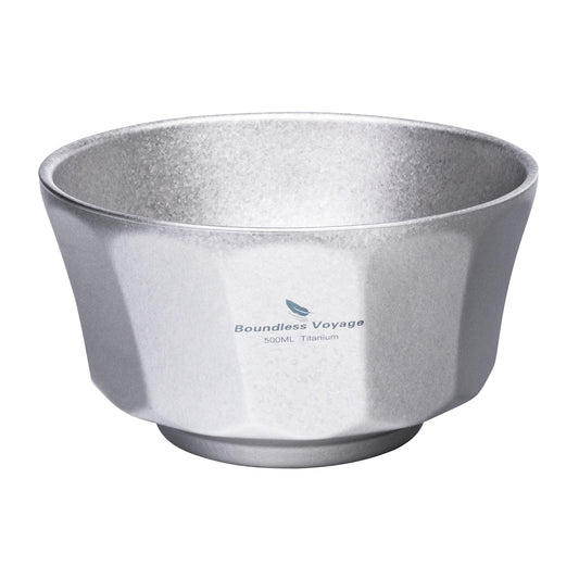 Boundless Voyage High-Temp Crystallized Double-Walled Pure Titanium Bowl 500ml & 800ml | Anti-Scald Lightweight Rust-Proof Tableware for Camping, Hiking, Outdoor & Daily Home Use Ti1174T-Ti1176T