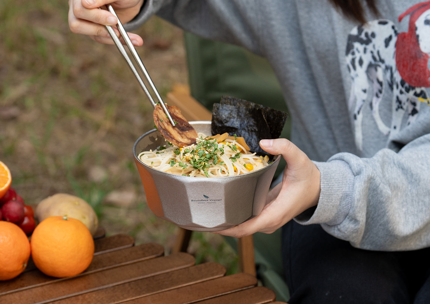 Boundless Voyage High-Temp Crystallized Double-Walled Pure Titanium Bowl 500ml & 800ml | Anti-Scald Lightweight Rust-Proof Tableware for Camping, Hiking, Outdoor & Daily Home Use Ti1174T-Ti1176T
