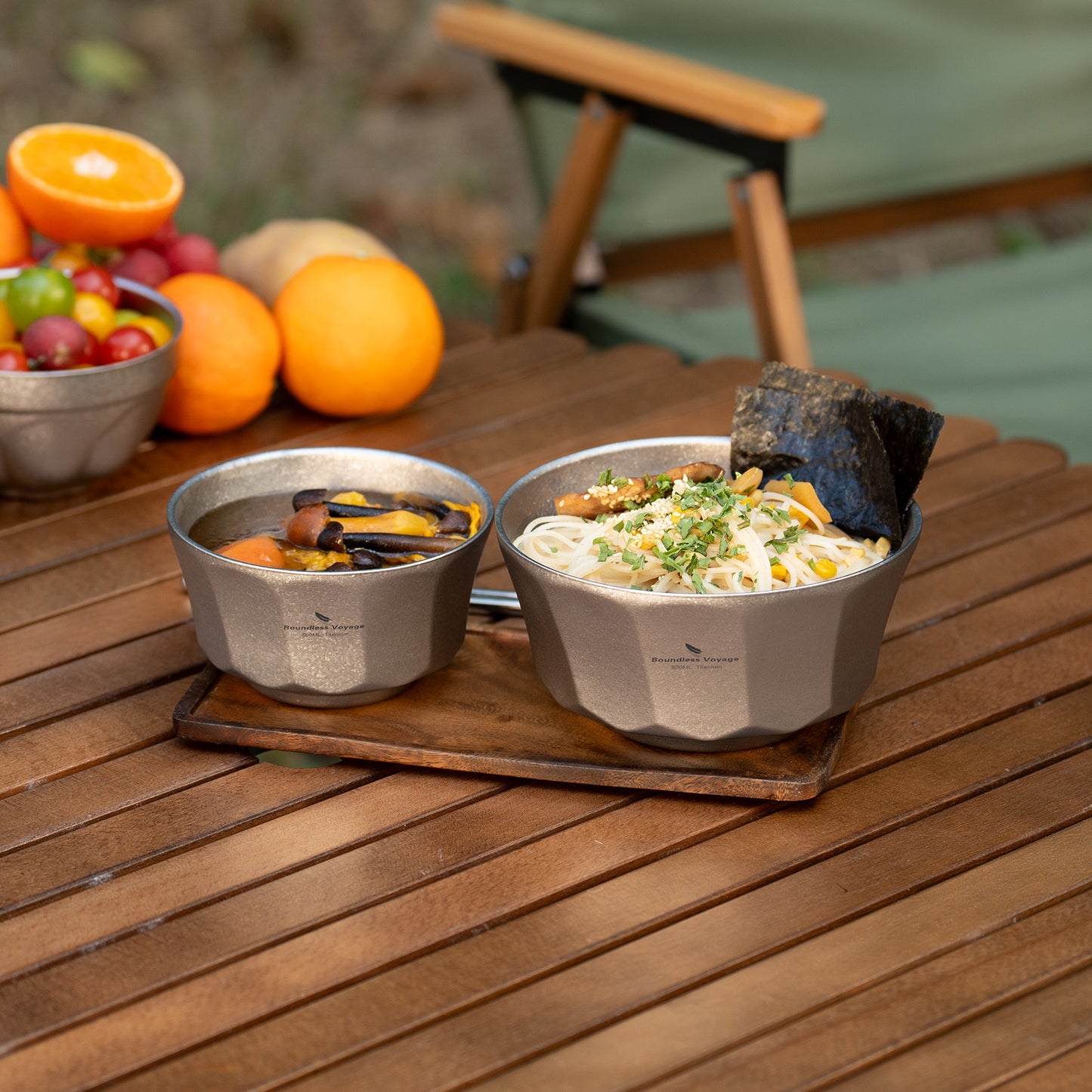 Boundless Voyage High-Temp Crystallized Double-Walled Pure Titanium Bowl 500ml & 800ml | Anti-Scald Lightweight Rust-Proof Tableware for Camping, Hiking, Outdoor & Daily Home Use Ti1174T-Ti1176T