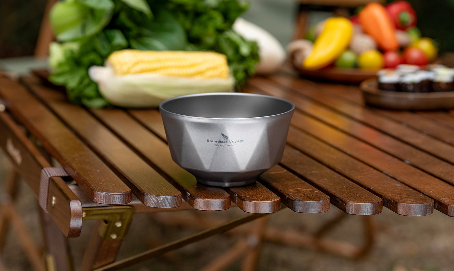 Boundless Voyage Double Walled Pure Titanium Bowl with Sand-Blast Matte Finish | Ultralight Portable Dinnerware for Rice, Soup, Oatmeal, Yogurt, Camping & Travel Ti1177T-Ti1179T