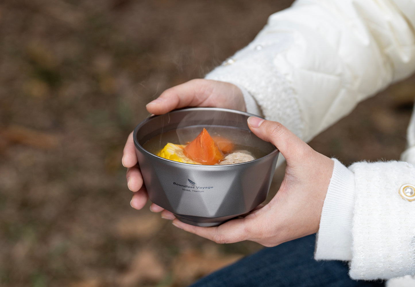 Boundless Voyage Double Walled Pure Titanium Bowl with Sand-Blast Matte Finish | Ultralight Portable Dinnerware for Rice, Soup, Oatmeal, Yogurt, Camping & Travel Ti1177T-Ti1179T